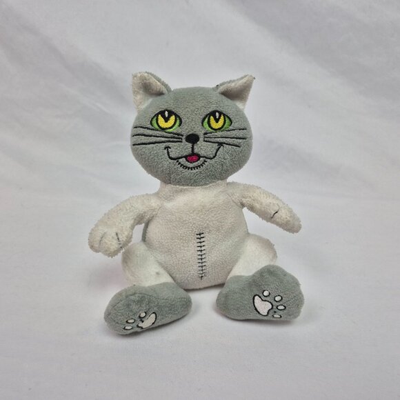 Rescue Kitten With Surgical Scar 9" White/Gray Toy Plushie EXCELLENT CONDITION!! - Picture 1 of 5